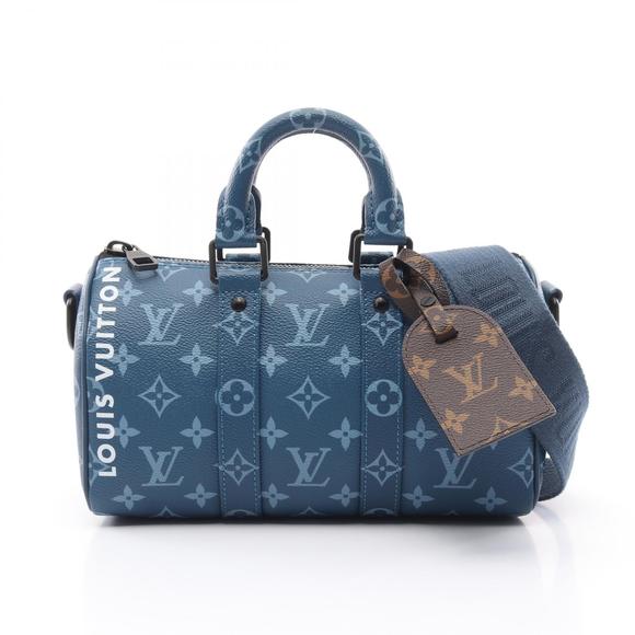 Louis Vuitton Keepall Bandouliere Handbag Canvas Monogram Blue - Picture 1 of 4